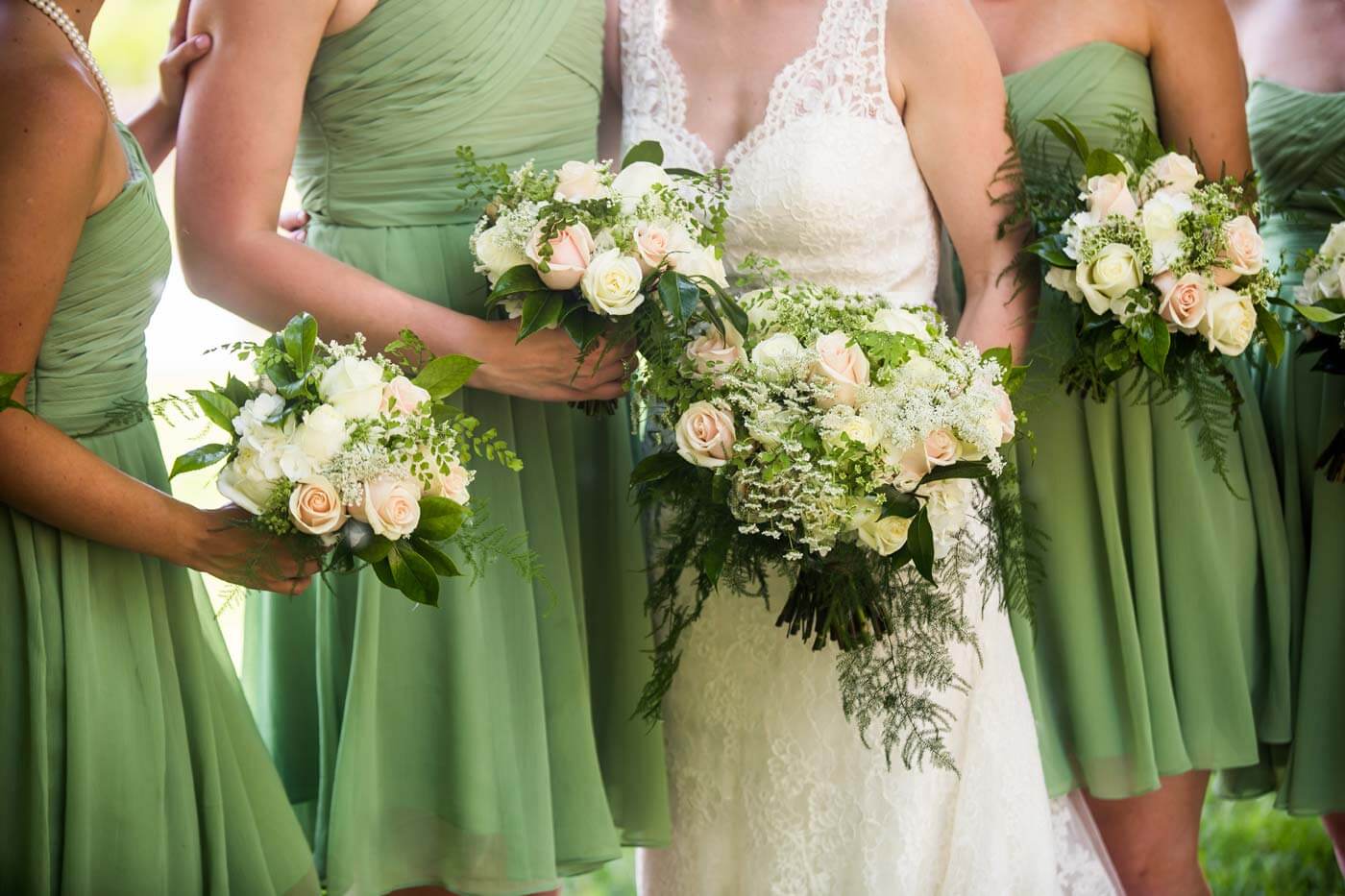 robes de demoiselle d'honneur en vert