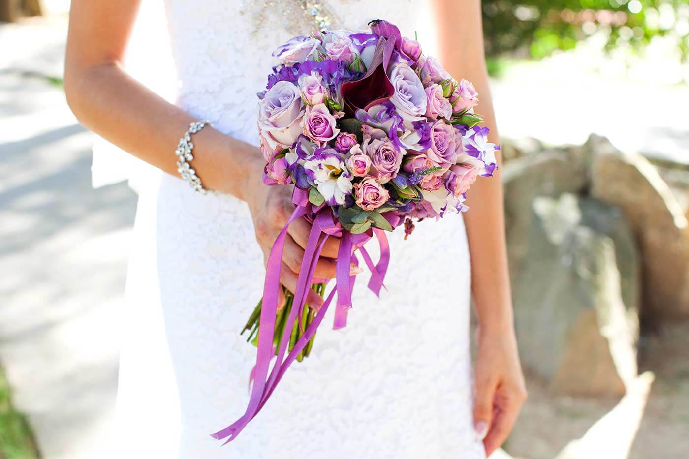 bouquet de mariée lilas