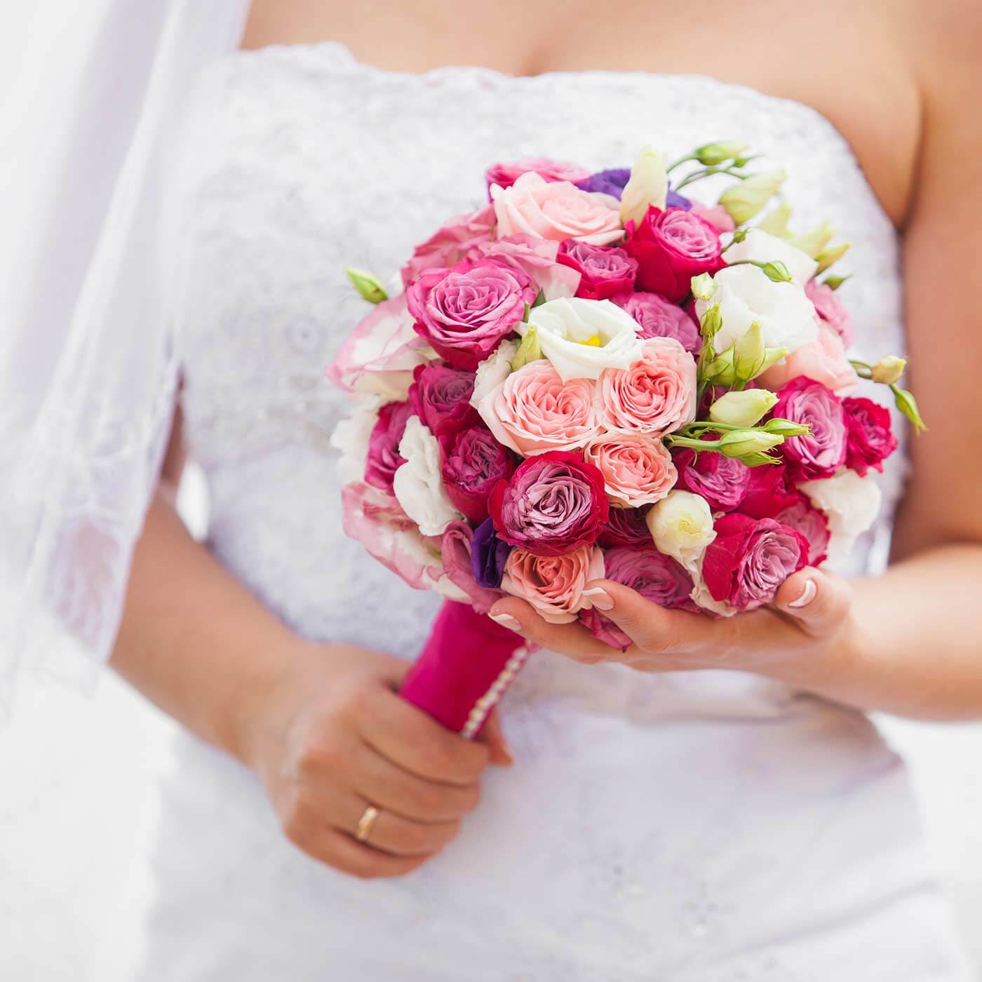 bouquet de mariée rose
