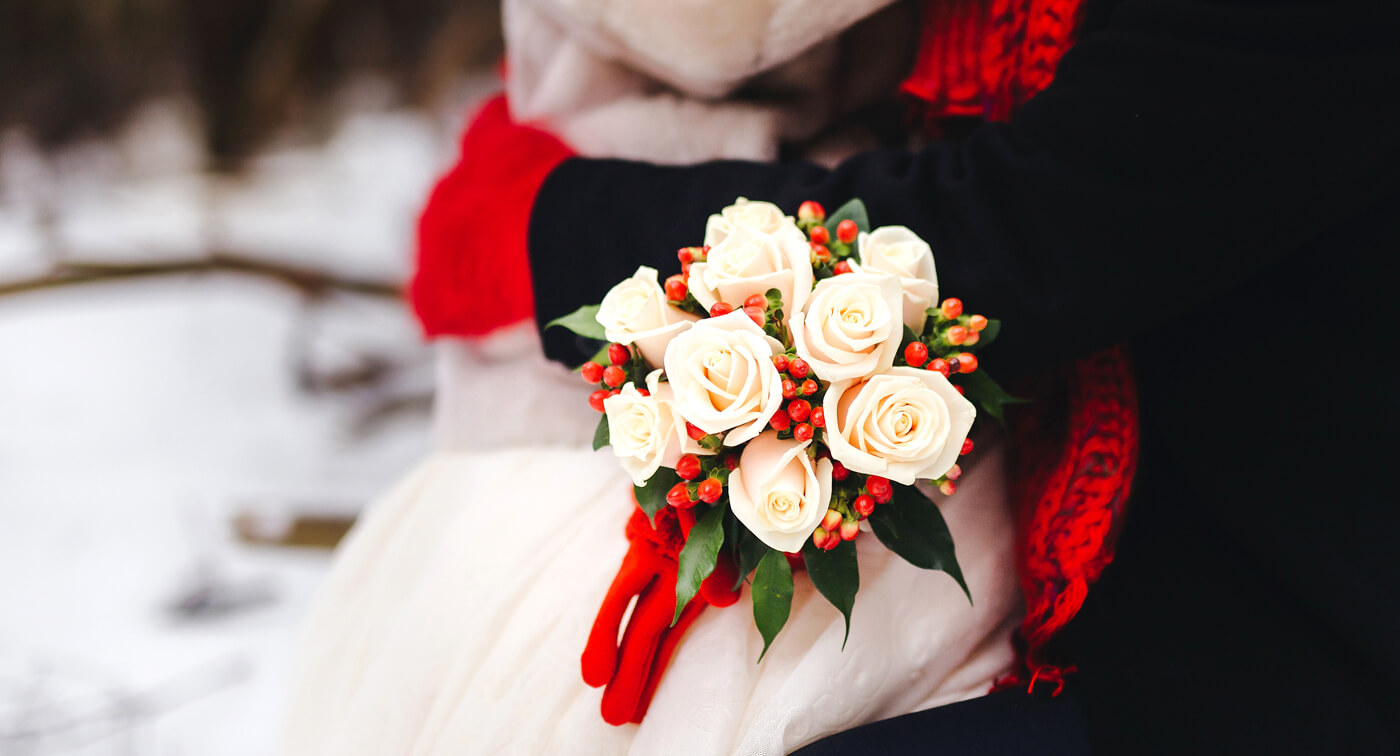 bouquet de mariée hiver mairie