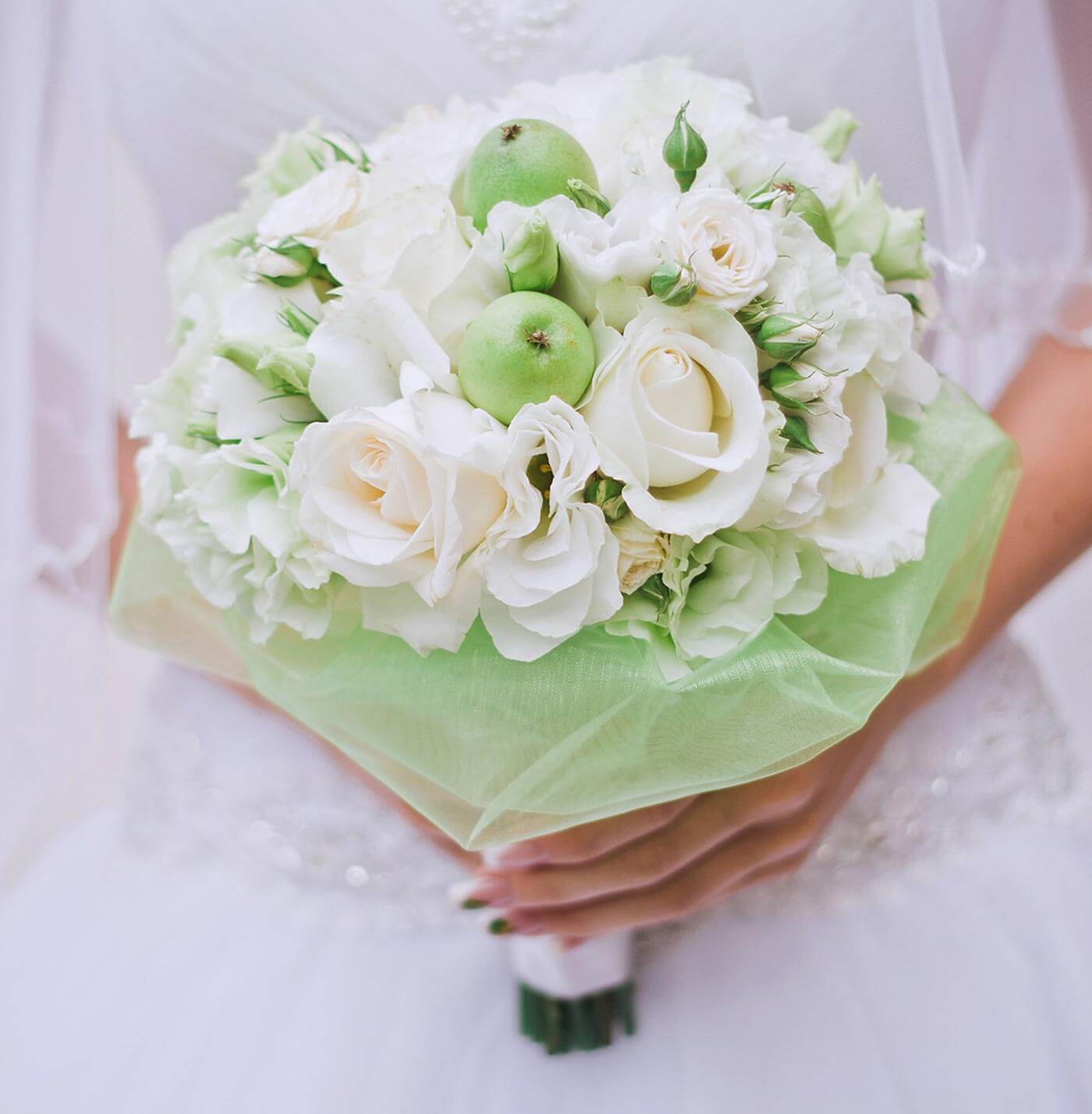bouquet de mariée vert crème