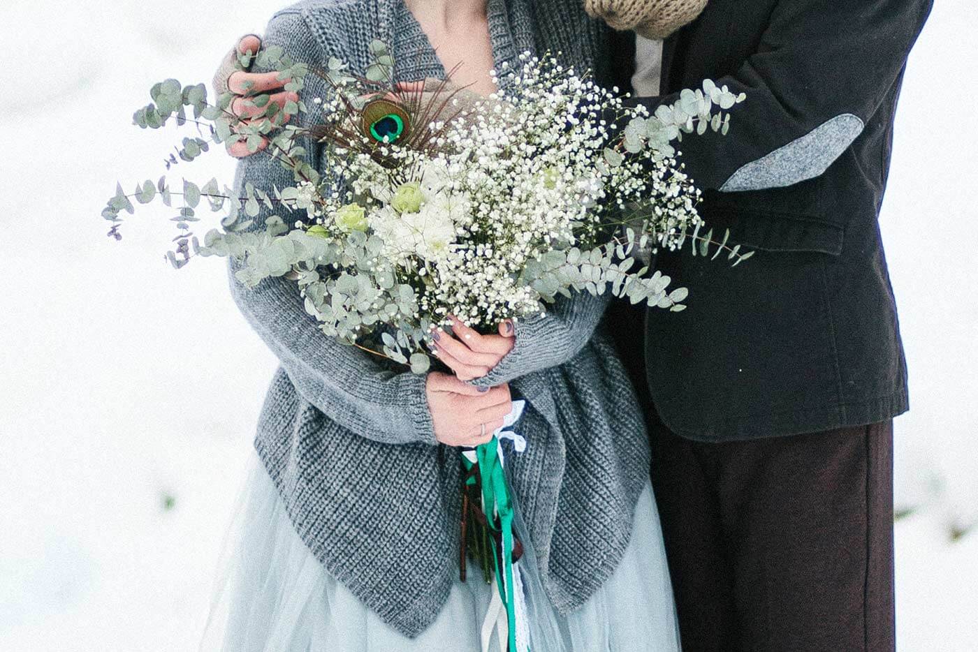 bouquet de mariée pour l'hiver