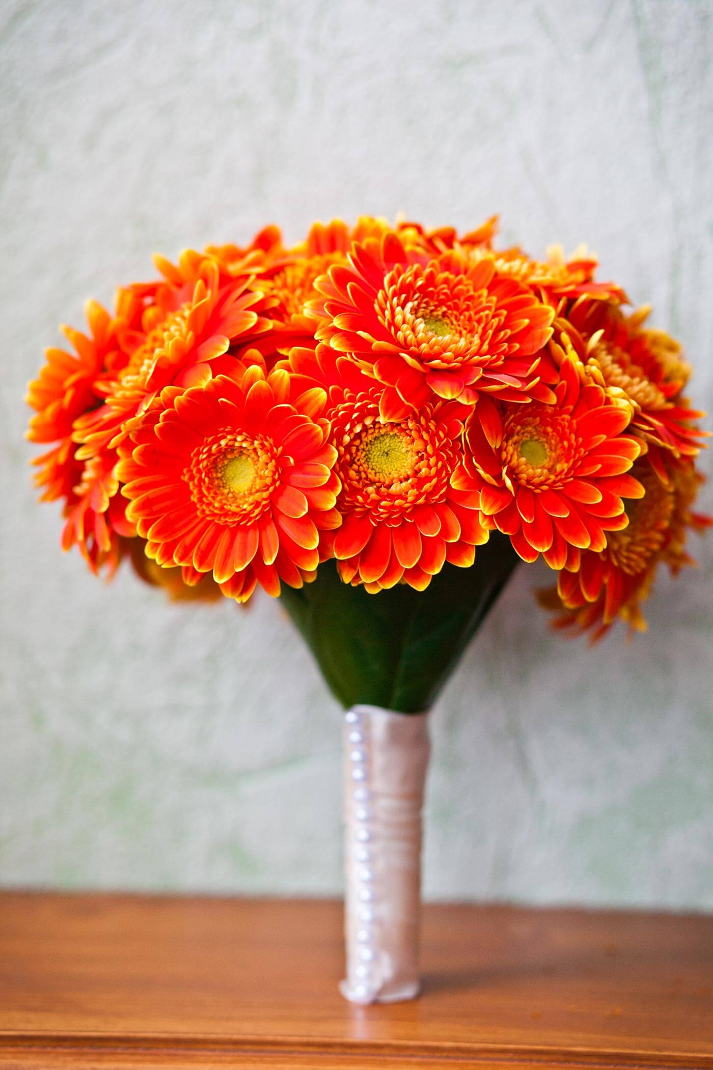 bouquet de mariée avec gerbera