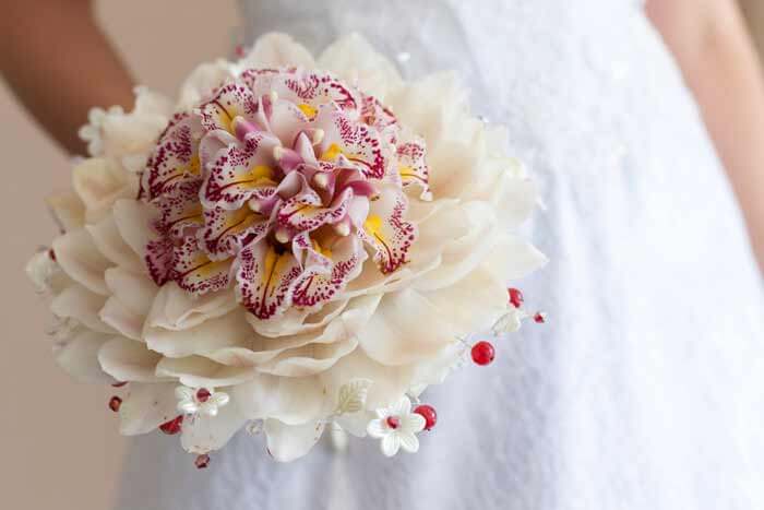bouquet de mariée avec orchidées