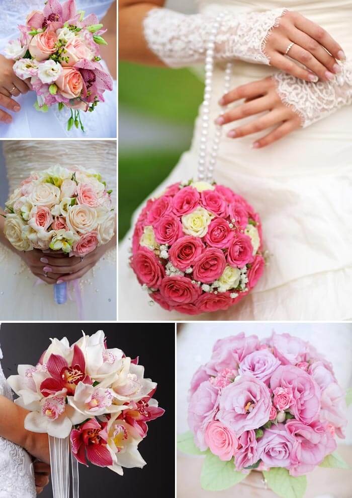 bouquet de mariée rose clair