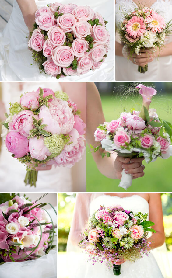 bouquet de mariée en rose et blanc