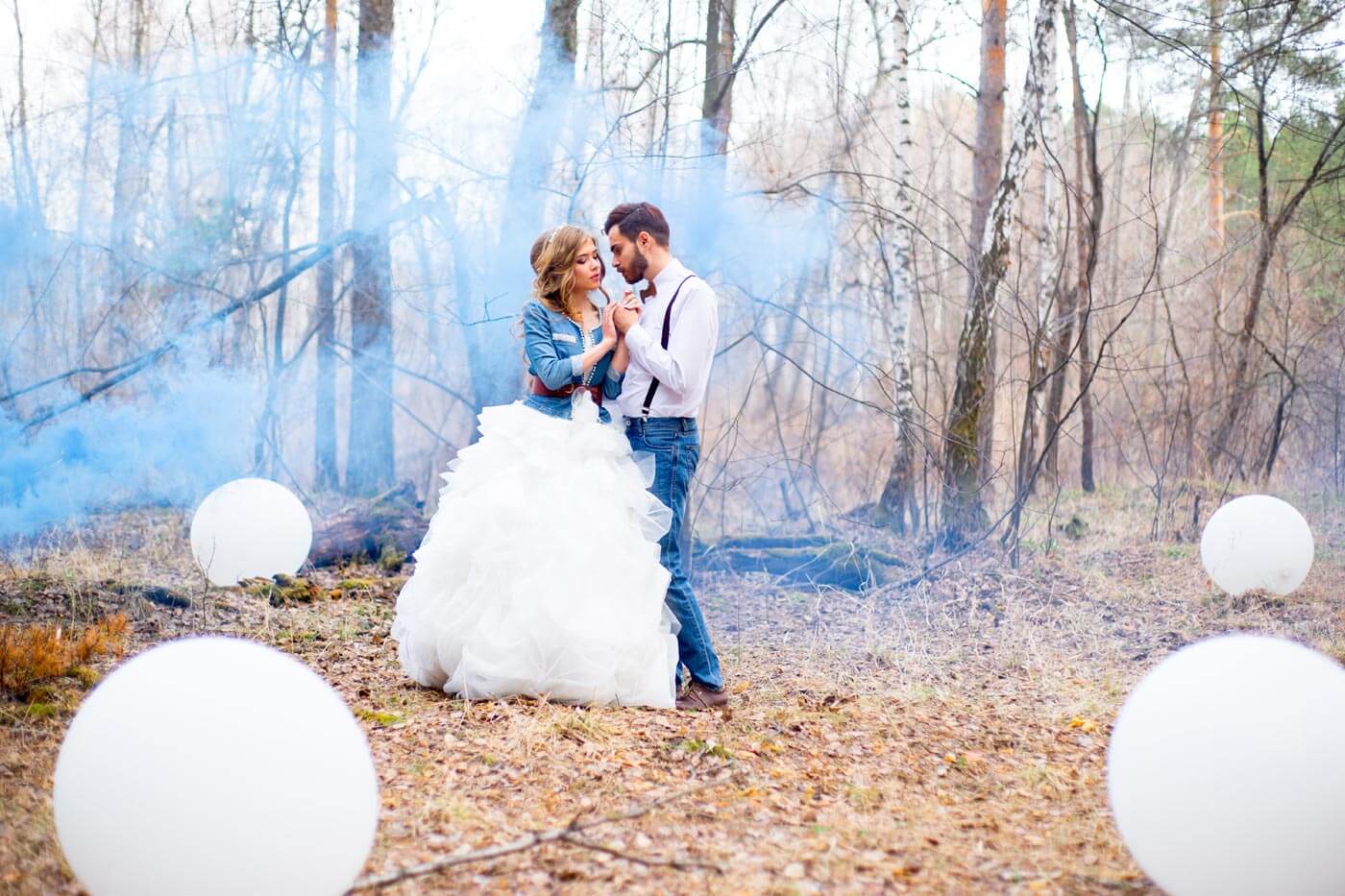 fumée colorée pour les photos de mariage