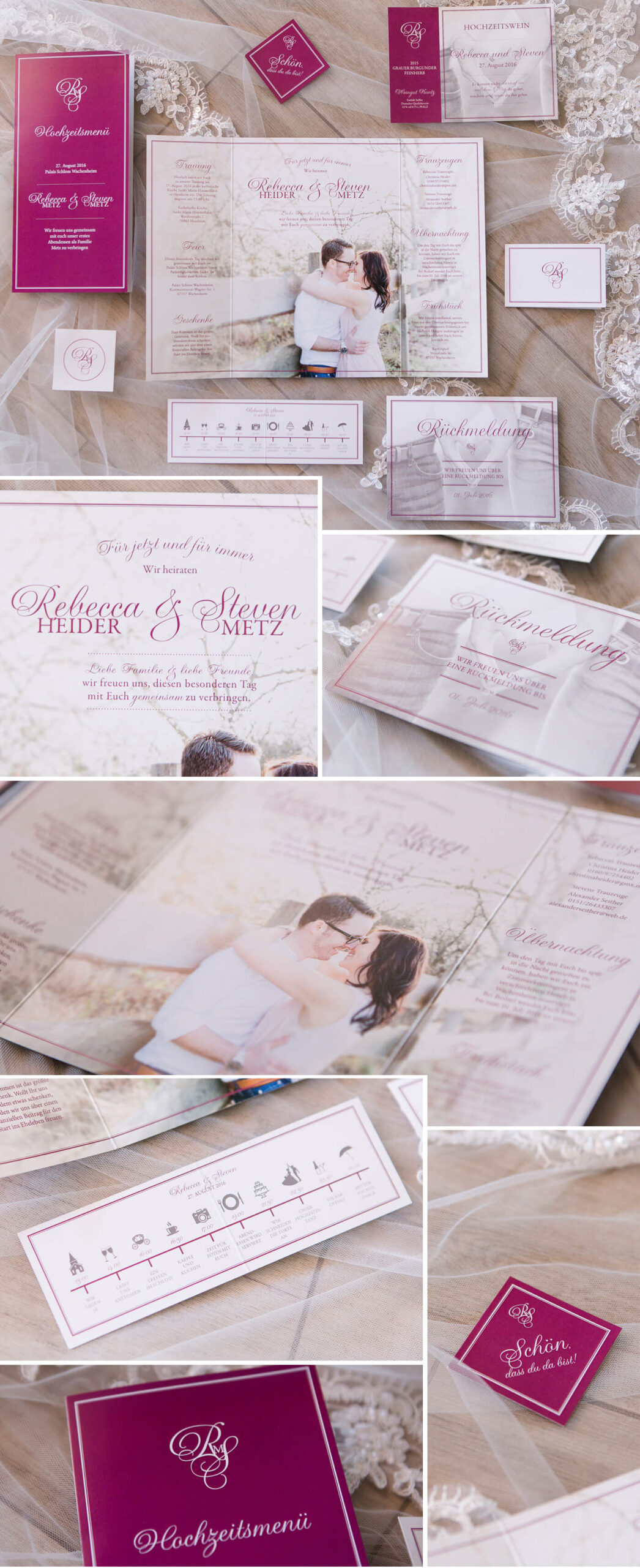 Cartons d'invitation mariage baie