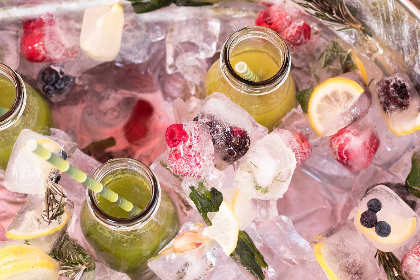 glaçons avec fruits