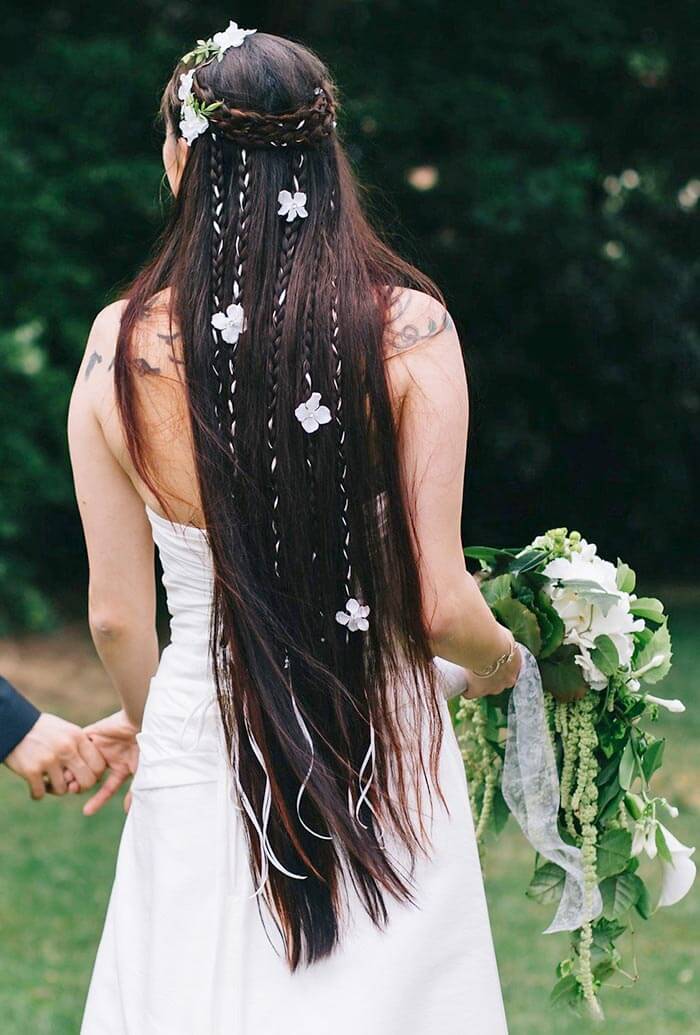 coiffures tressées cheveux lâchés