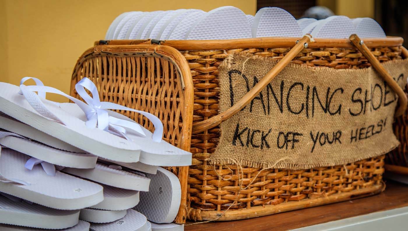Tongs invités au mariage