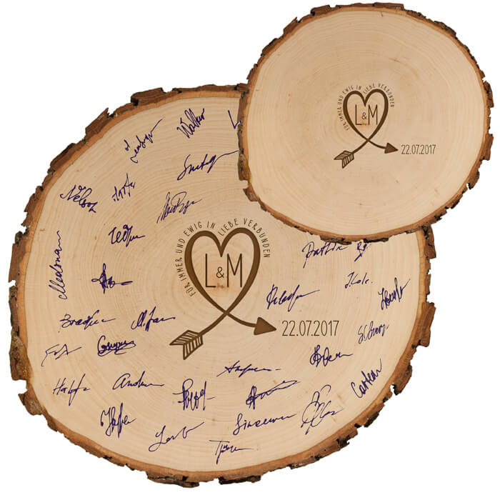 Livre d'or de mariage en bois