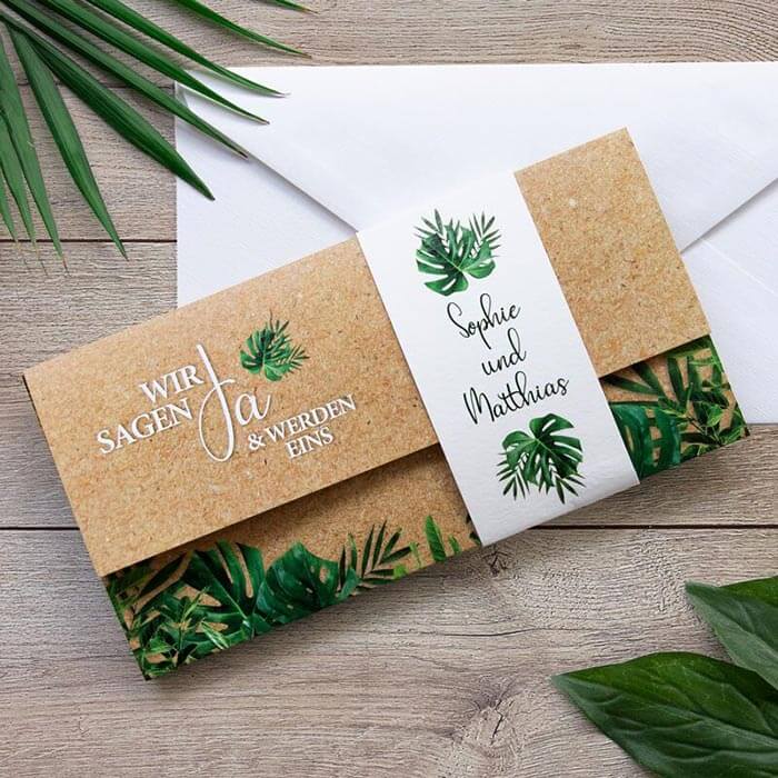 Greenery wedding invitation