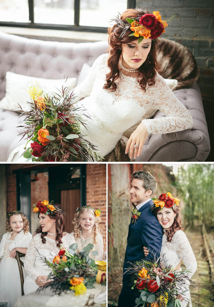 couronne de cheveux fleurs mariage