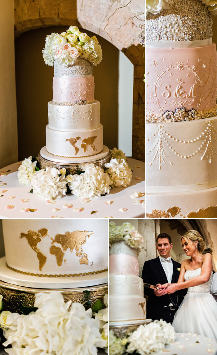 Gâteau de mariage lumineux