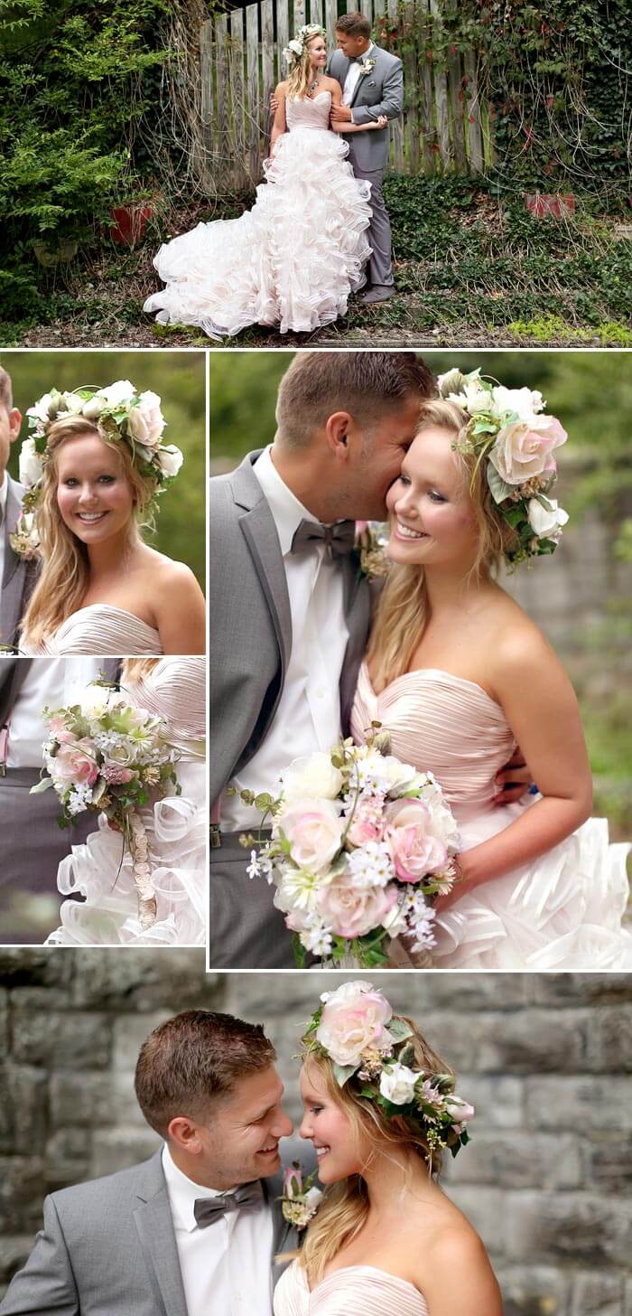 Couronne de fleurs de mariage hippie