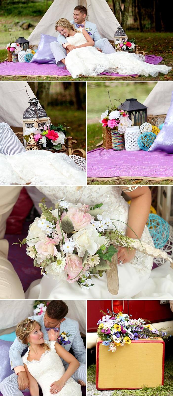 Décoration de mariage hippie