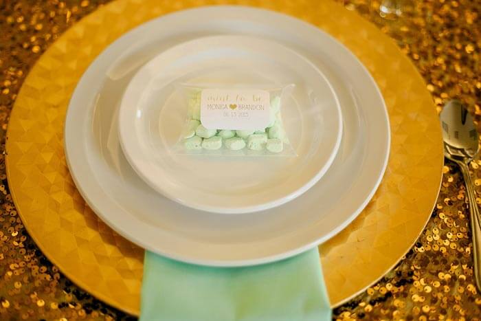 mariage en or &amp ; menthe