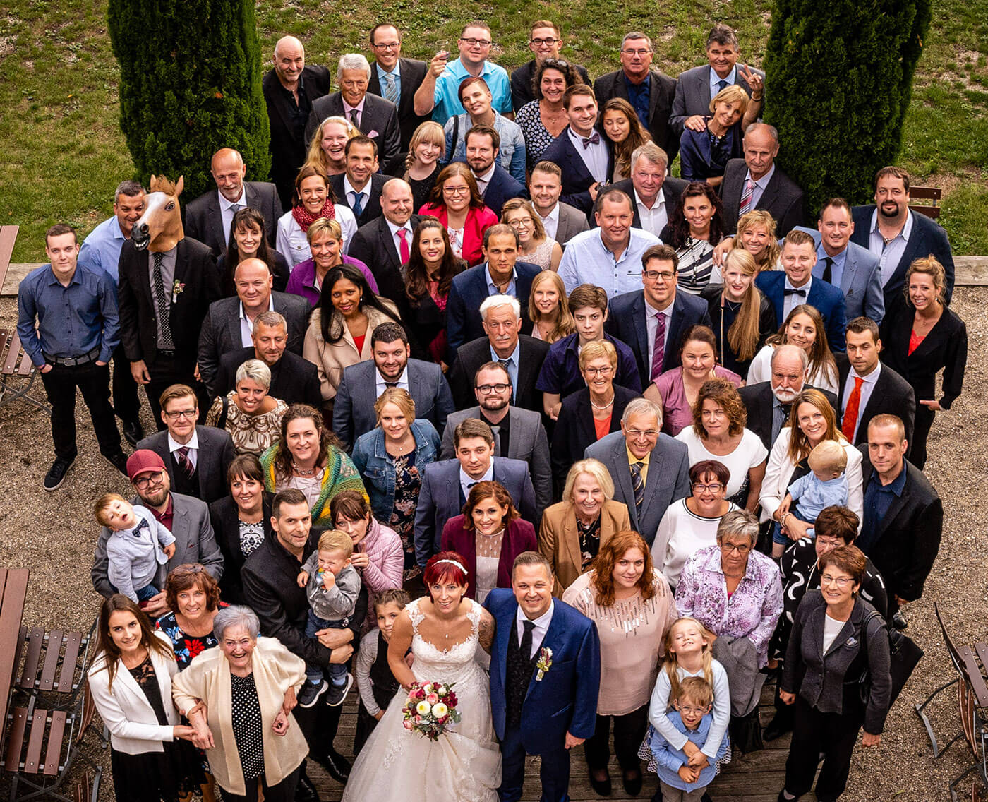 photo de groupe de mariage