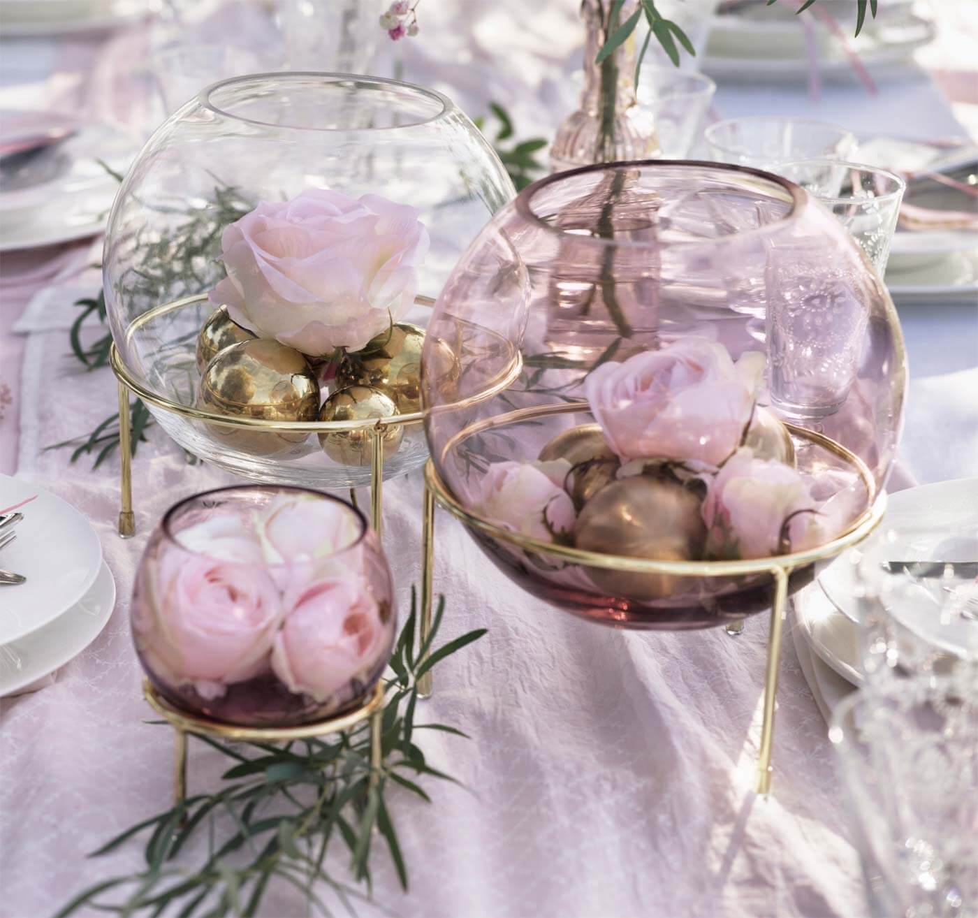 tables d'échantillons de décoration de table de mariage