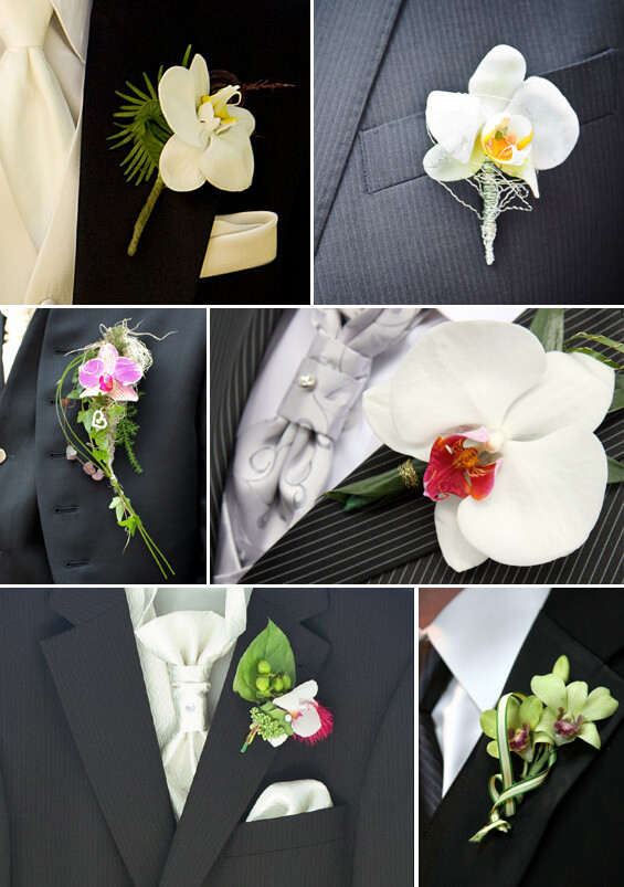 Cache-nez de mariage avec orchidées