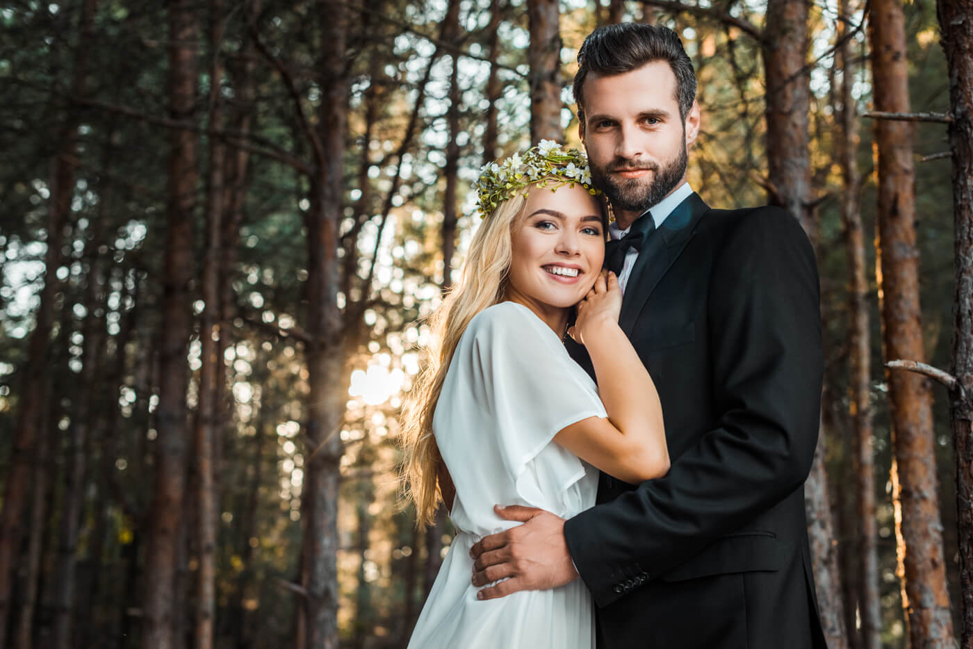 Photos de mariage en forêt