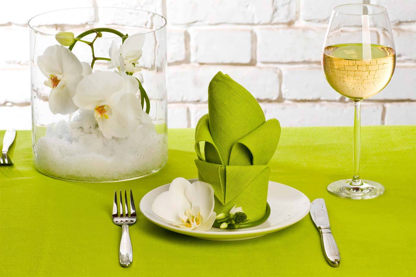 déco mariage blanc vert