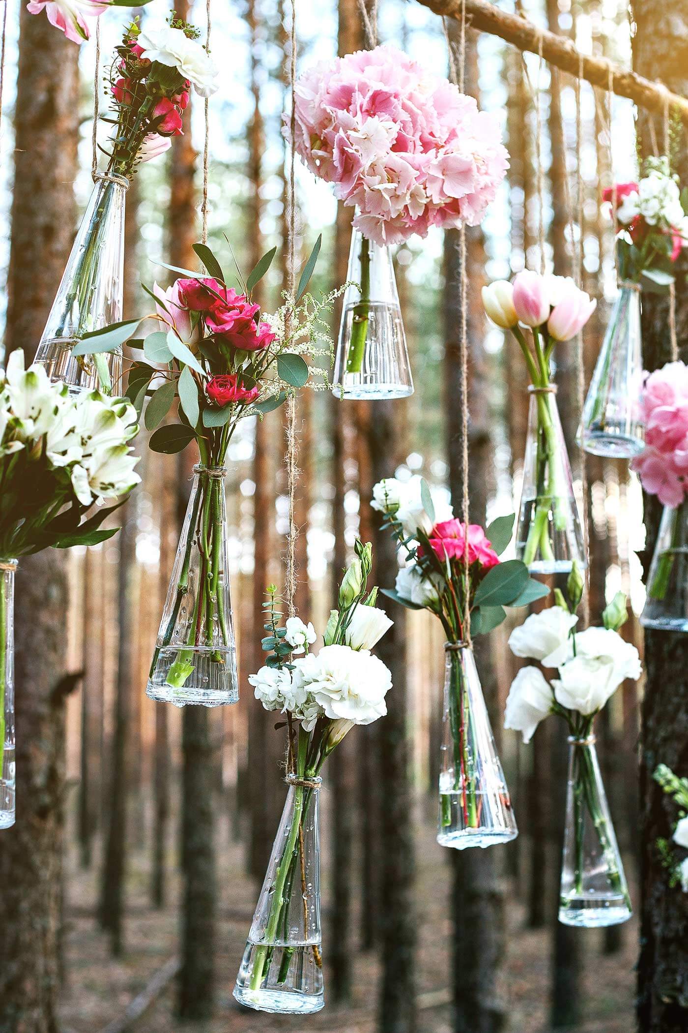 décoration de mariage suspendue