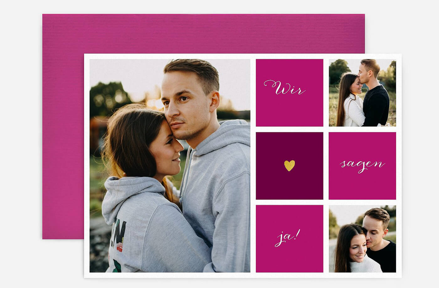 invitation de mariage tons de baies