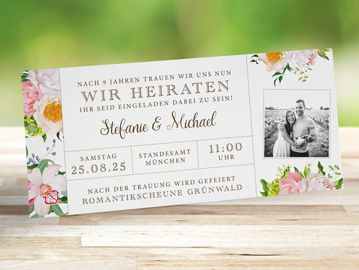 billet d'invitation de mariage