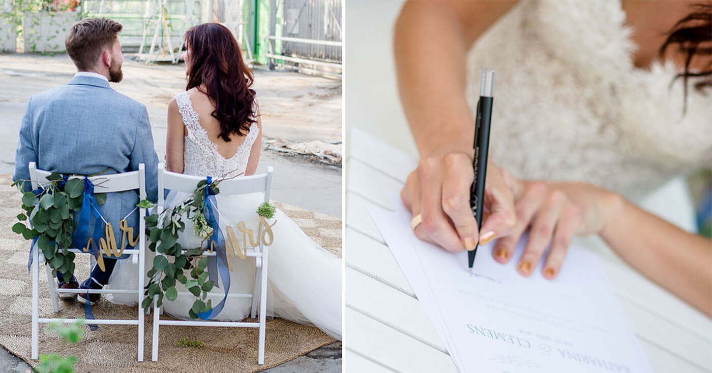 Couleurs de mariage or bleu