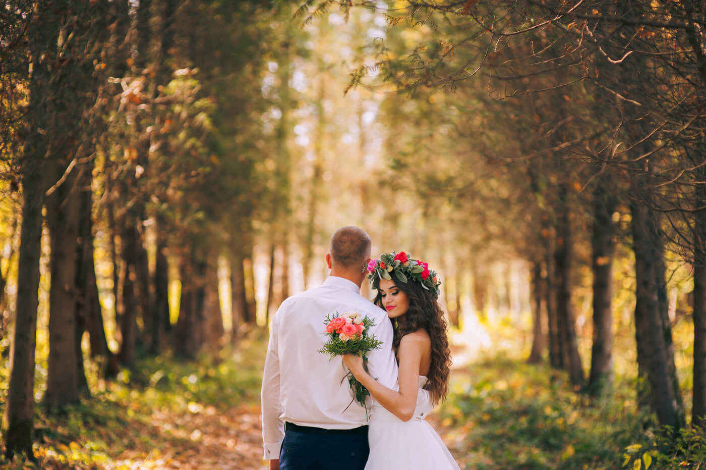 photos de mariage forêt