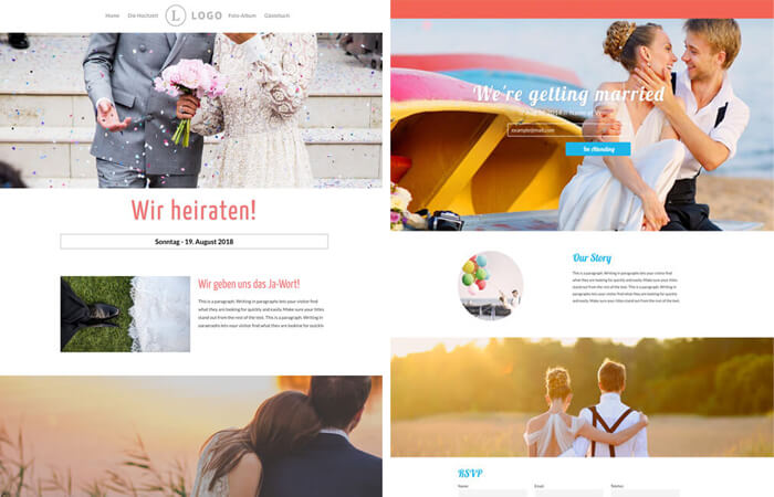 contenu page d'accueil mariage