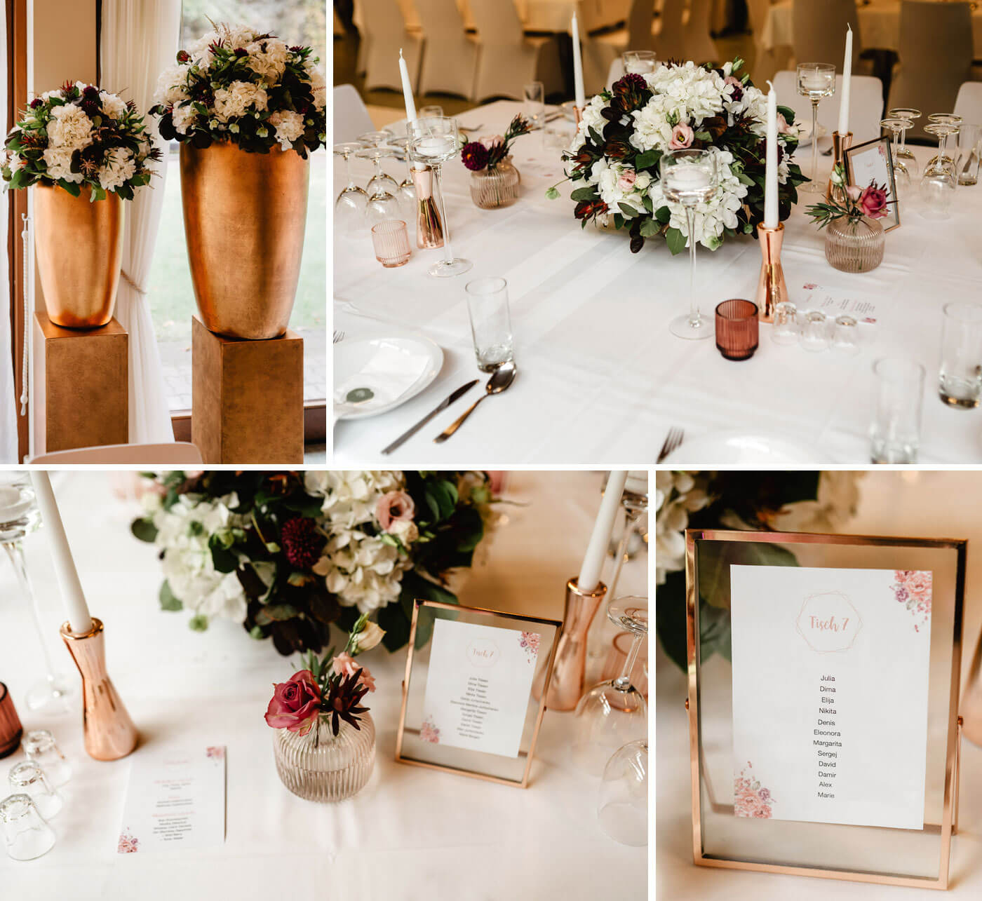décoration de table de salle de mariage