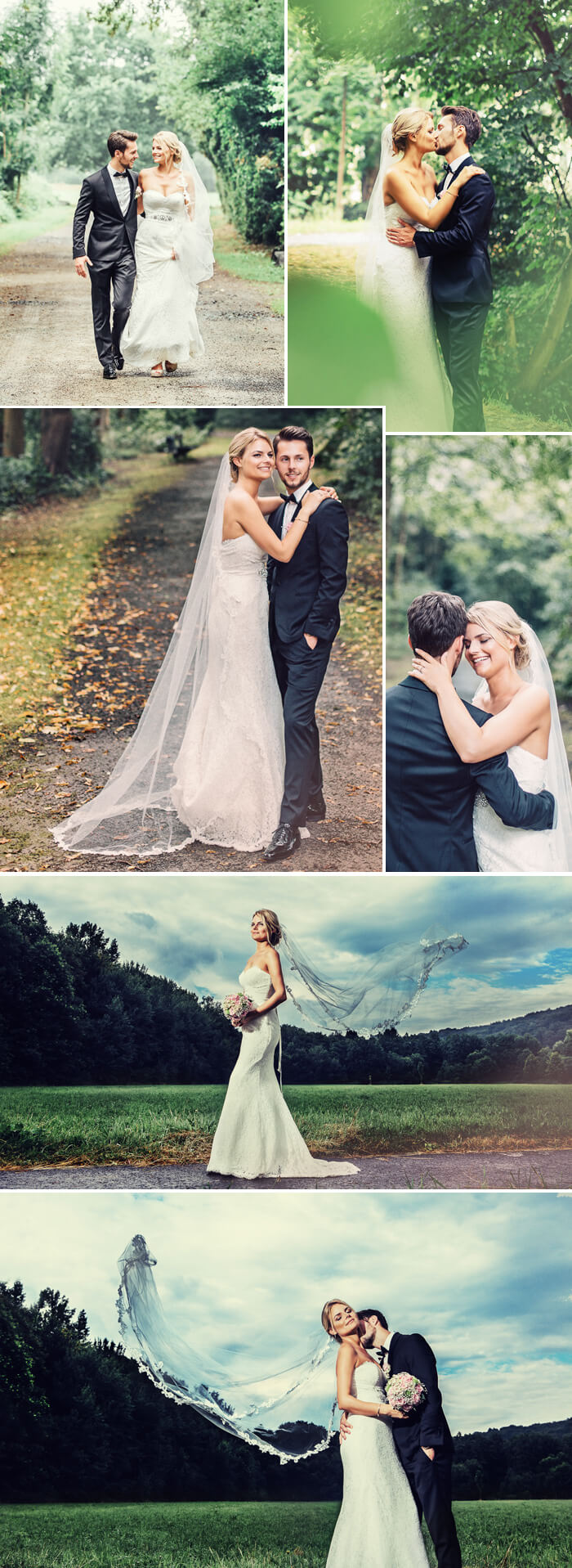 séance photo de mariage en forêt