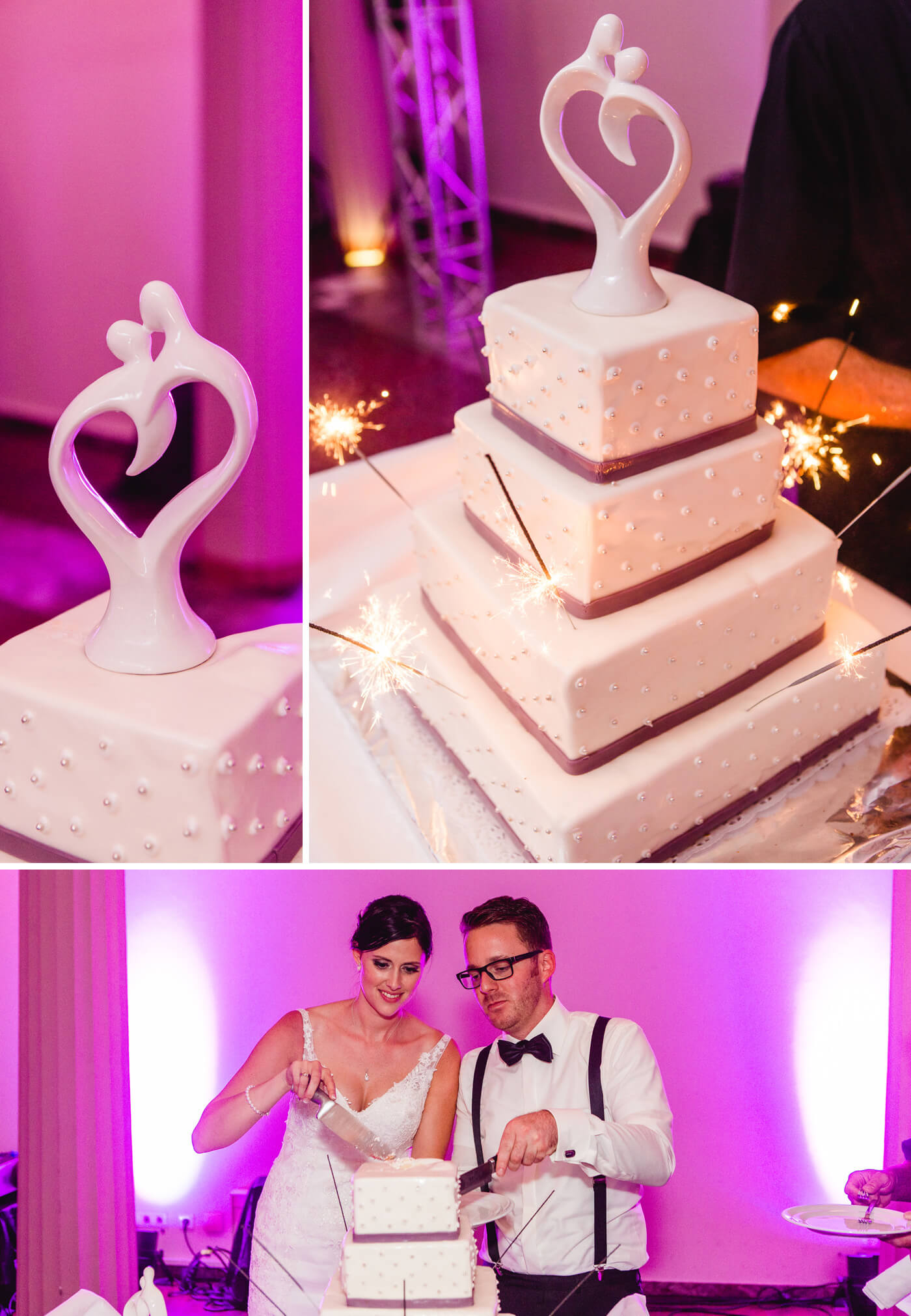 Gâteau de mariage tons baies
