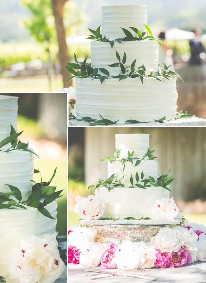 gâteau de mariage avec des branches
