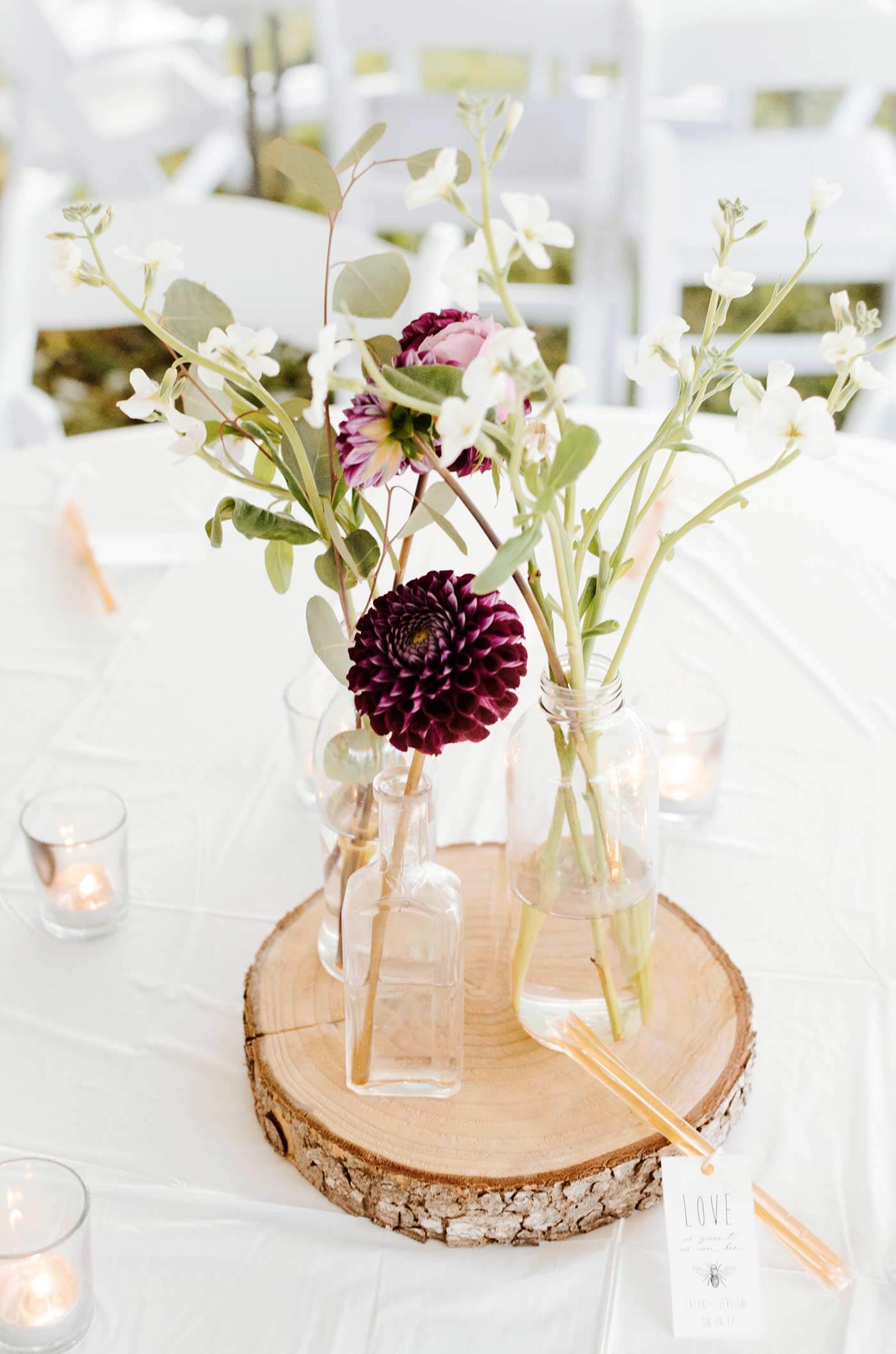 Disques en bois déco mariage