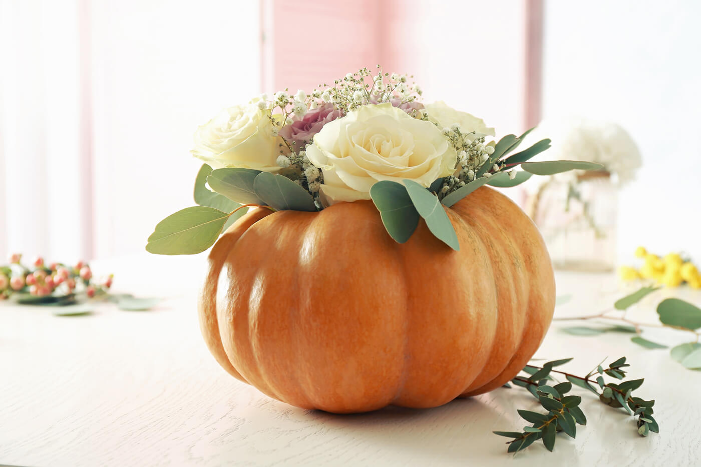 arrangement de citrouilles