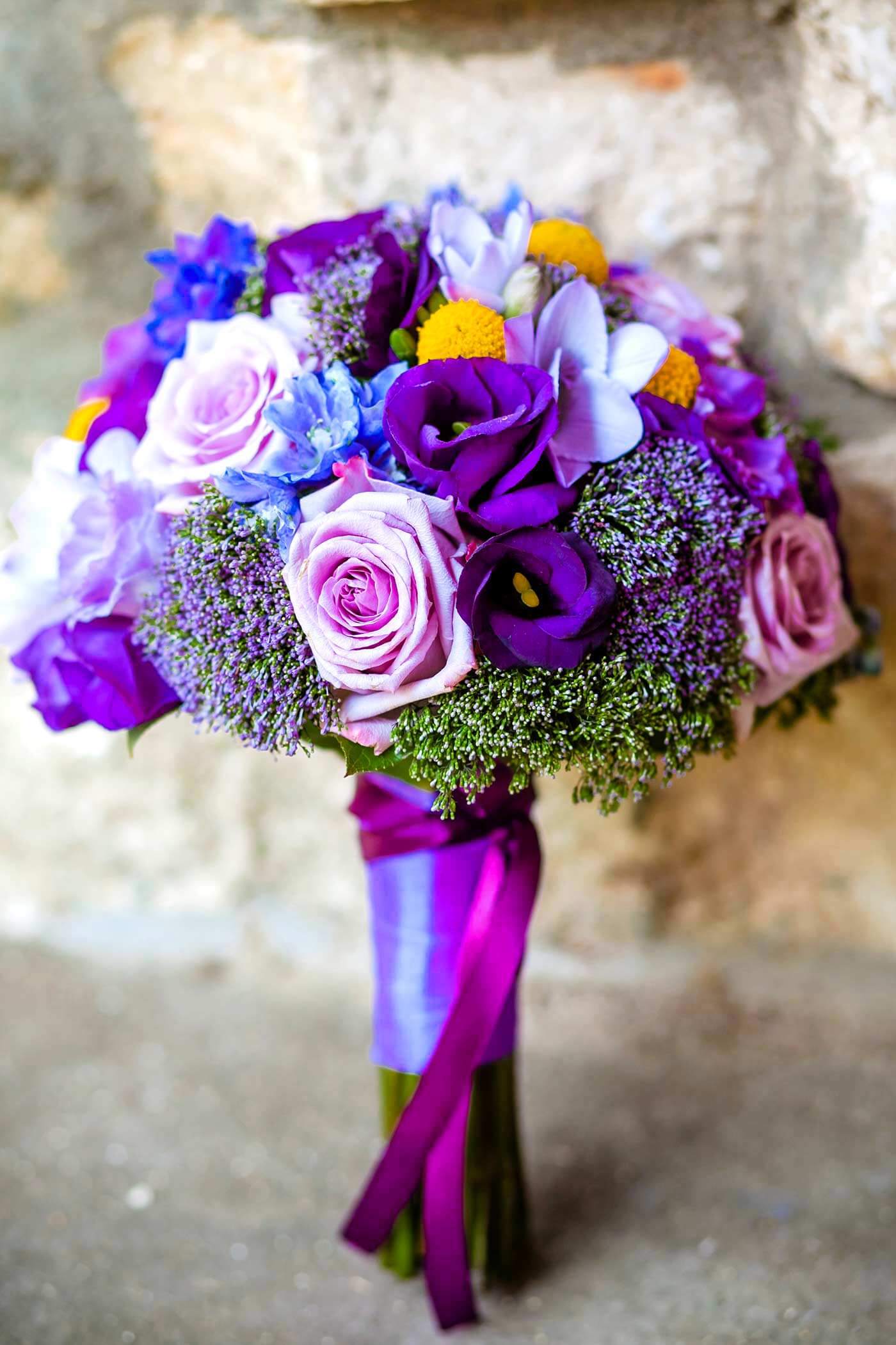 bouquet de mariée violet