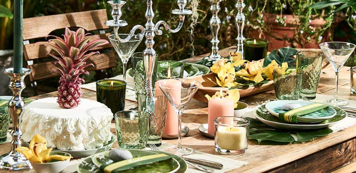 tables échantillons mariage vert