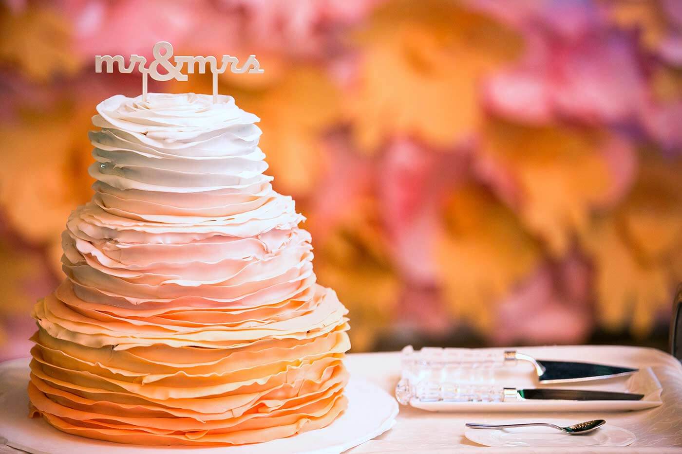 Ombre wedding cake