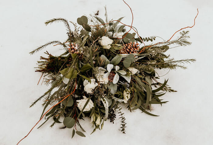 bouquet de mariage de neige