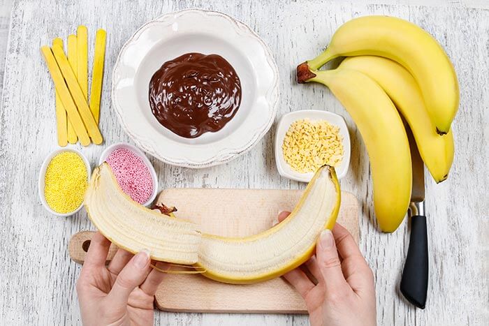 préparation des bananes au chocolat