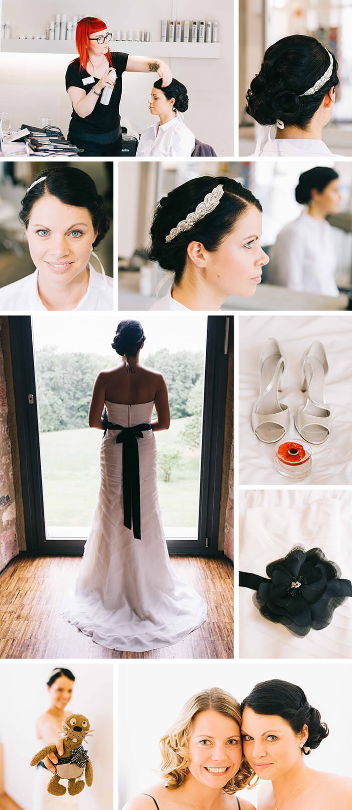 Robe de mariée noire et blanche