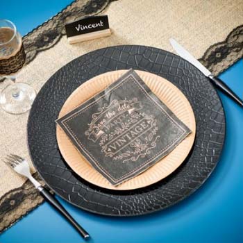 Serviettes de table mariage vintage