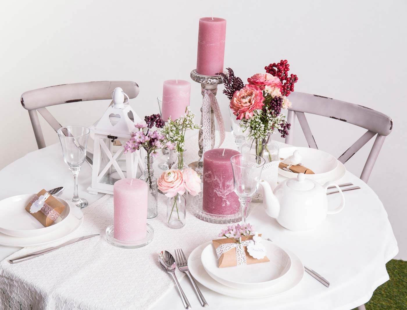tables de mariage à motifs rondes