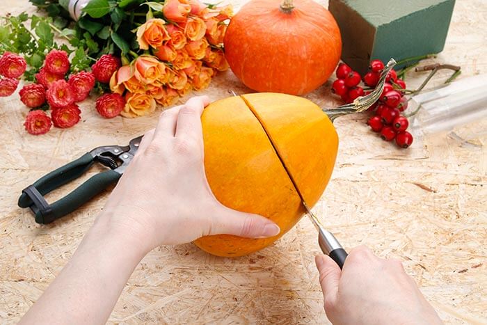 découper une citrouille de table