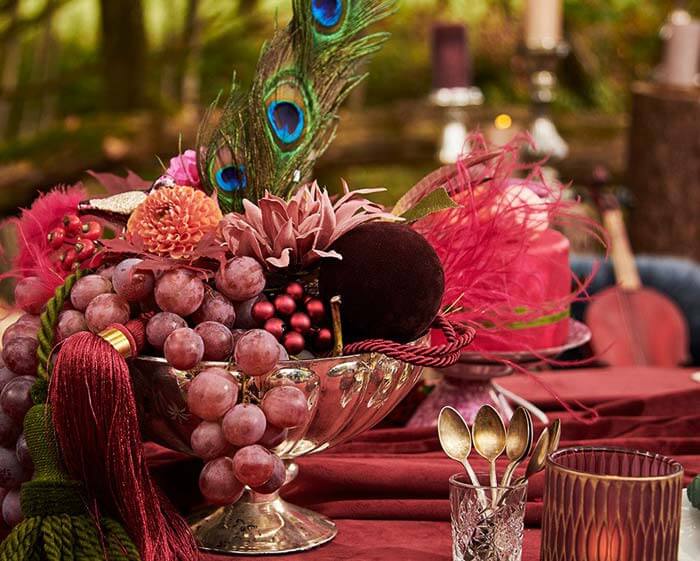 tables de mariage à motifs