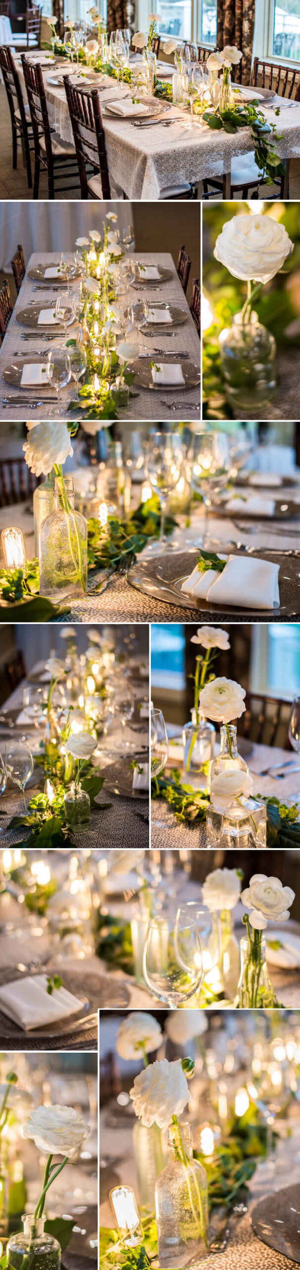 Décoration de table avec des renoncules